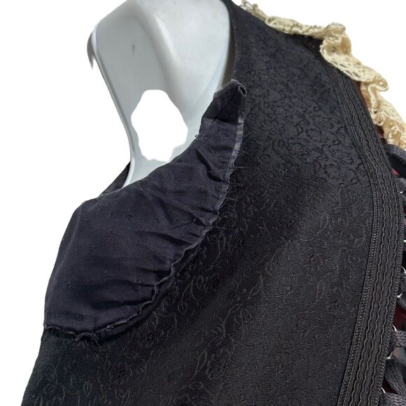 Vintage bayerische staatsoper munchen black lace pleated victorian gothic dress - Picture 4 of 16